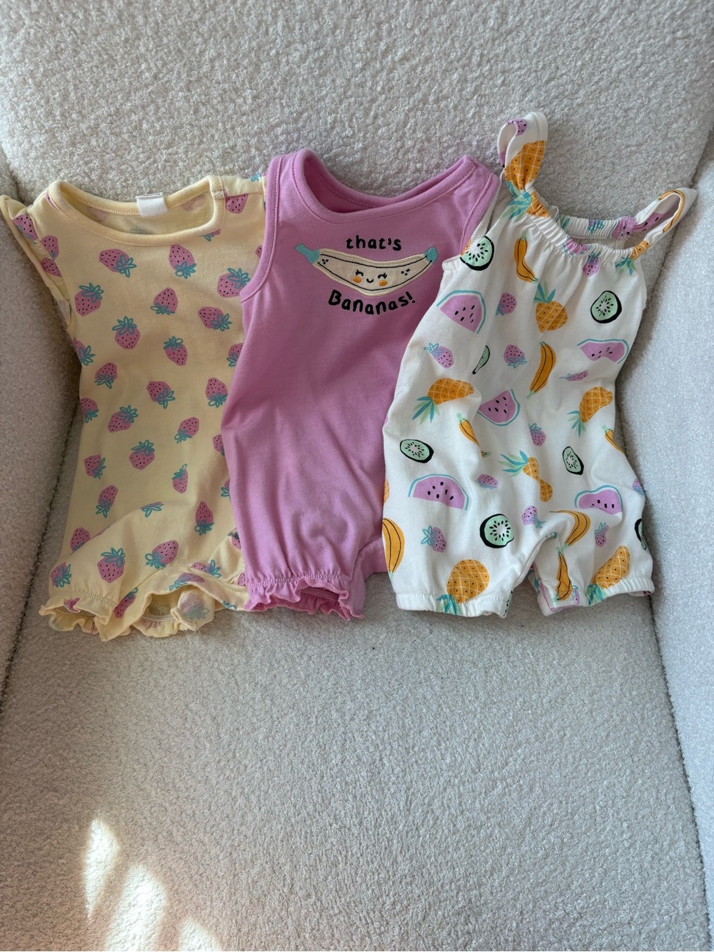 Kids Pink Banana Graphic Romper - Unbranded